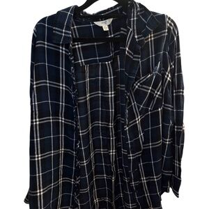 Terra & Sky Navy Plaid Shirt